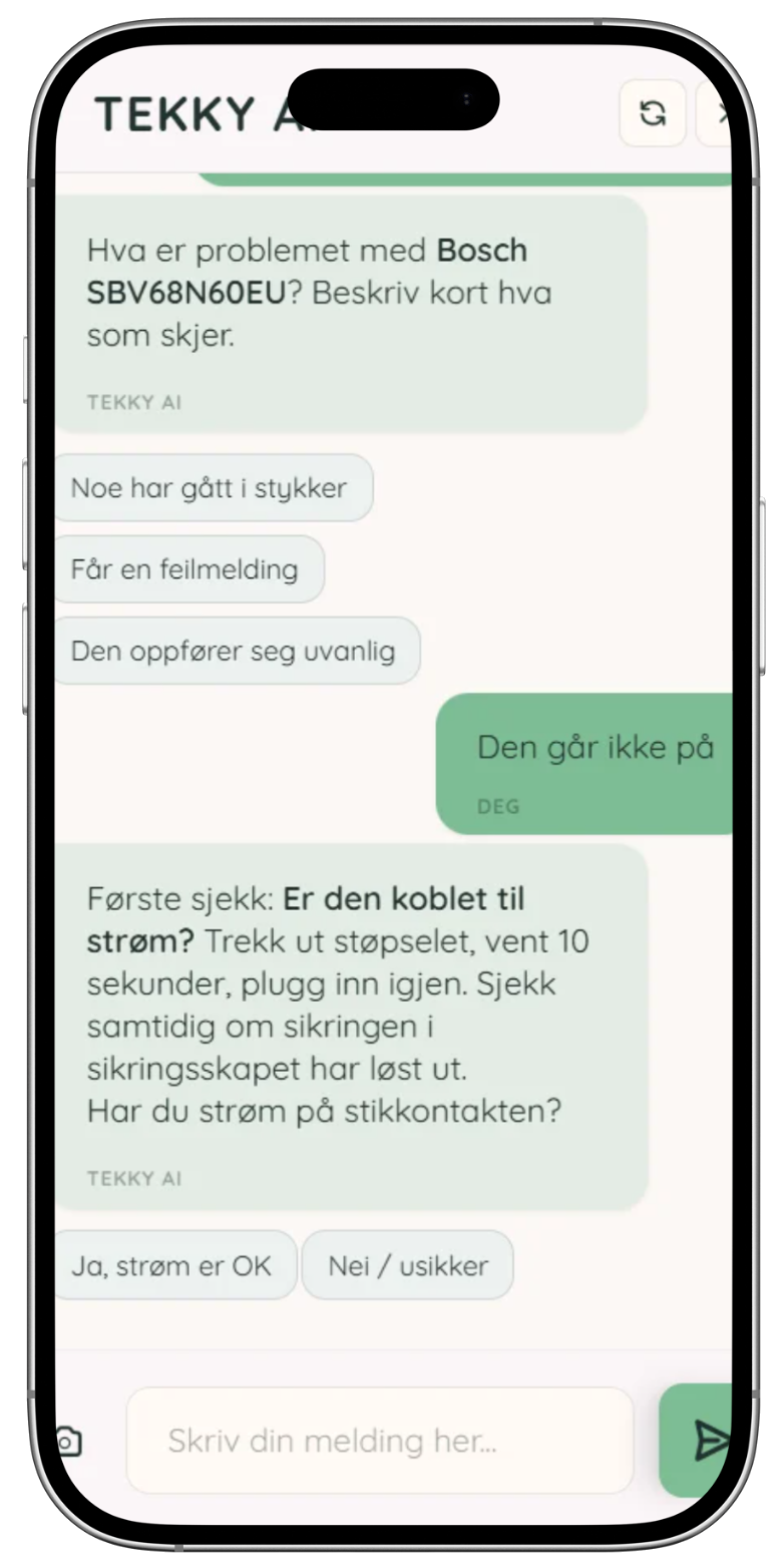 Steg 3: Få hjelp i service-assistenten
